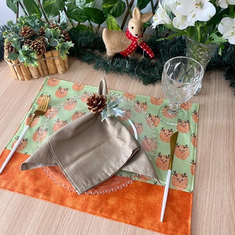 Lugar americanos dupla face - Natal Laranja