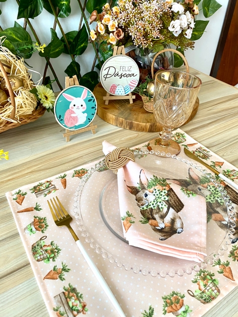 kit 2 lugares (americano + guardanapo) pascoa