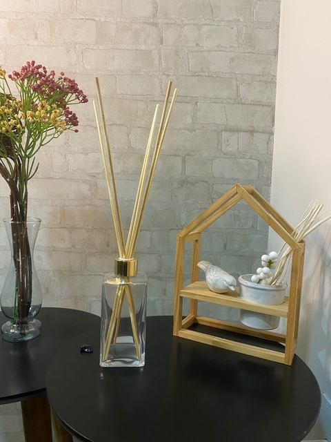 Vidro para difusor 300 ml retangular dourado