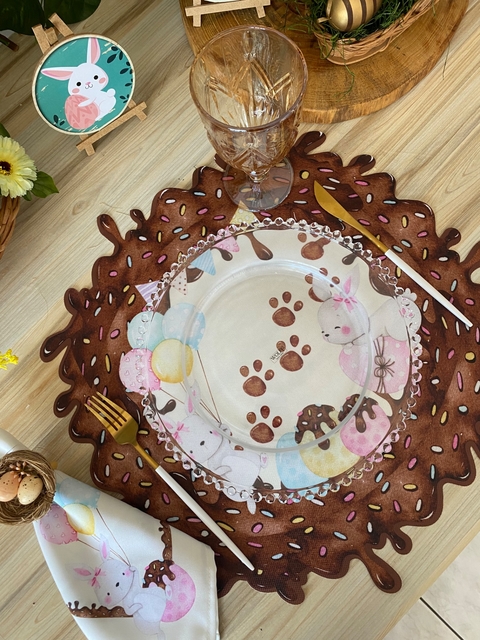 kit 2 lugares (americano + guardanapo) pascoa corte laser