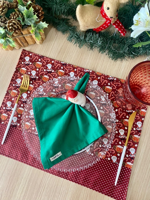 kit com 6 lugares americanos dupla face papai noel 2