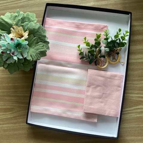 6 lugares americanos - Listrado rosa