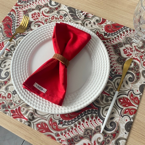 Lugar americano - Arabesco vermelho (semi impermeável)