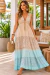 VESTIDO LONGO BRILHO BOHO Cor CRÚ AZUL