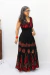 Imagem do VESTIDO CIGANINHA BATIK Cor PRETO VERMELHO