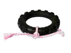 Brinquedo para cães Pneu Hard Bone Preto Laço Rosa (GG) - loja online