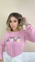 T-SHIRT ROSA CHICLETE MANGA LONGA COPINHOS