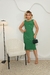 Vestido Midi Regata Canelado com Fenda Lateral Cor Verde - comprar online