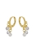 Brinco argola click banhado a ouro 18k com detalhes em strass transparente.