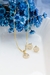 Conjunto Cravejado Chuveirinho Banhado a Ouro 18k