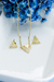 Conjunto em V Cravejado Banhado a Ouro 18k