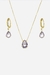 Conjunto Tanzanuta Lilás em Gota Banhado a Ouro 18k - comprar online
