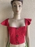 Cropped Seminovo Vermelho com Botões Fakes - Tamanho P - Garage Brechó