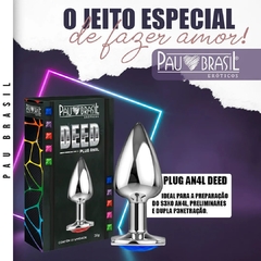 PLUG ANAL COM PEDRA CROMADA Pau Brasil
