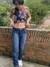 Calça jeans Bordada