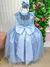 Vestido Infantil Longo Azul Bebê Damas/Formaturas Luxo - Bebê Unicórnio Loja Infantil