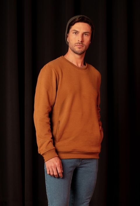 blusão moletom amarelo dijon com bolso