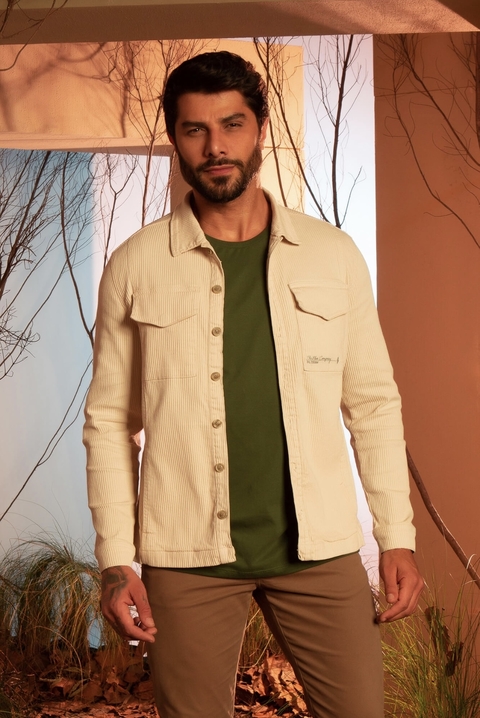 jaqueta overshirt areia stone