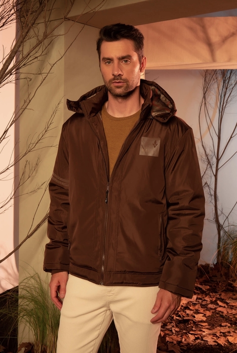 Jaqueta comfort marrom ganache