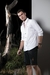 camisa social branca com detalhes