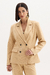 Blazer risca de giz solto alfaiataria