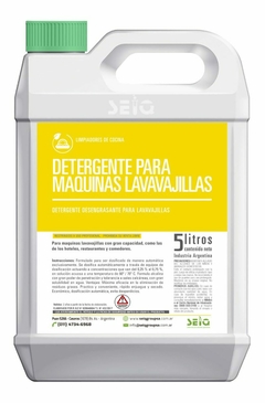 Detergente para maquina lavavajilla x 5 lts Seiq ( DETERGENTE/DESENGRASANTE) (Cod: 2147) - comprar online