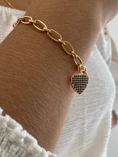 Pulseira coração black - comprar online