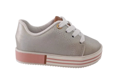 TENIS INF. FEM. MOLEKINHA CETIM HOLOGRÁFICO PRATA - comprar online