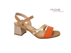 SANDALIA FEM. MODARE LARANJA DOURADO