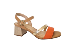 SANDALIA FEM. MODARE LARANJA DOURADO - comprar online