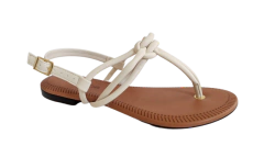 SANDALIA FEM. MOLECA DEDO OFF WHITE - Sugestiva Calçados