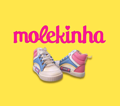Imagem do TENIS INF. FEM. BOTINHA MOLEKINHA BRANCO JEANS ROSA AMARELO