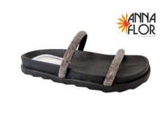 CHINELO FEM. FLAT ANNA FLOR PRETO - loja online
