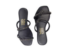 CHINELO FEM. ANNA FLOR PRETO BRILHO - comprar online