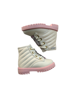 BOTA INF. FEM. BRANCO OFF ROSA