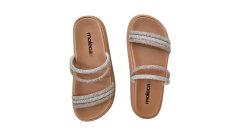 Imagem do CHINELO SLIDE FEM. MOLECA SILVER OURO ROSADO