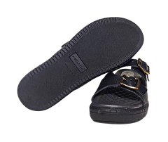 Imagem do CHINELO FEM. COURO PEGADA PRETO