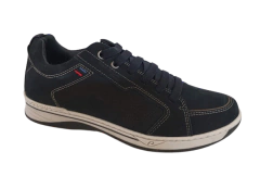 SAPATENIS MASC. PEGADA CASUAL COURO CADARÇO ELÁSTICO MARINHO - comprar online