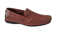 Imagem do SAPATO MASC. MOCASSIM PEGADA COURO COR PINHÃO