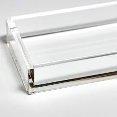 Bandeja de Acrílico Hara Transparente Lisa Baixa 33x33 cm na internet