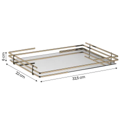 Imagem do Bandeja Hara Celine Base Espelhada 32,5 x 22 Cm