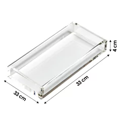Bandeja de Acrílico Hara Transparente Lisa Baixa 33x33 cm - comprar online