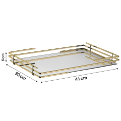 Imagem do Bandeja Hara Celine Base Espelhada 41 x 30 Cm
