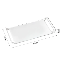 Bandeja Acrílica Hara Transparente Dobrada 51x33x4 cm - comprar online