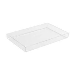 Bandeja de Acrílico Hara Transparente Dobrada Baixa 25x12 cm