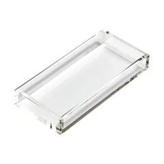 Bandeja de Acrílico Hara Transparente Lisa Baixa 33x33 cm