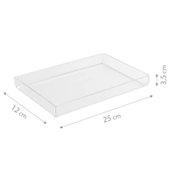 Bandeja de Acrílico Hara Transparente Dobrada Baixa 25x12 cm - comprar online