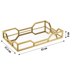 Bandeja Hara Elizabeth Espelhada 63x37,5x8cm - Lequeshop