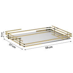 Bandeja Hara Celine Base Espelhada 58 x 37 Cm