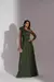 Vestido de festa um ombro só com flor removível - loja online